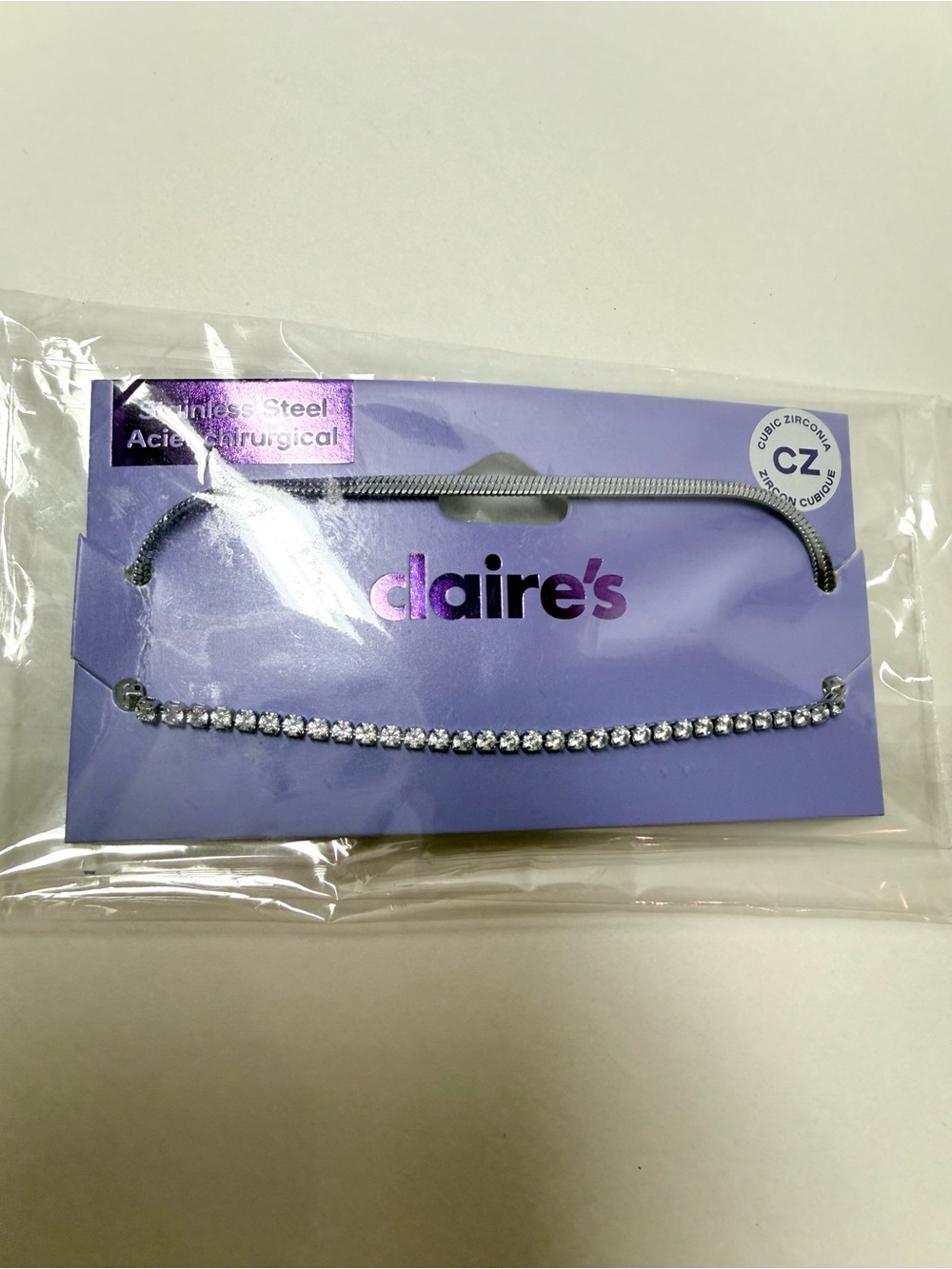 Claire's 2 Pack Silver and Clear Rhinestone Tennis Bracelets